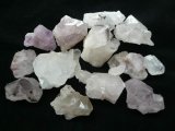 天然水晶共生石クラスタ　トルマリン、ファントム、緑廉石など共生　500g　001