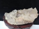 天然水晶クラスタ　トルマリン共生石　座付き　305g　037