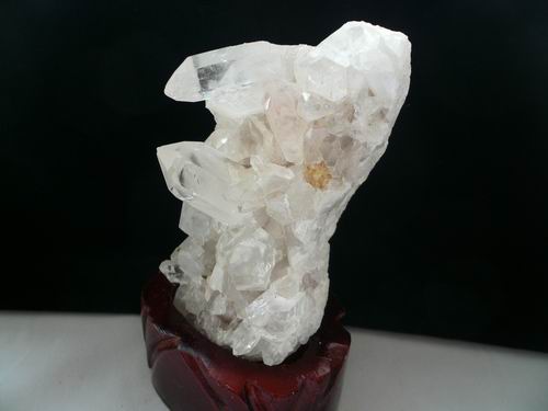 画像: 天然水晶クラスタ　トルマリン共生石　座付き　268g　031