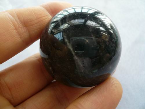 画像: 天然黒水晶丸玉　35mm　041