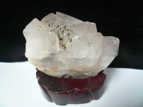 画像1: 天然水晶クラスタ　トルマリン共生石　座付き　562g　038