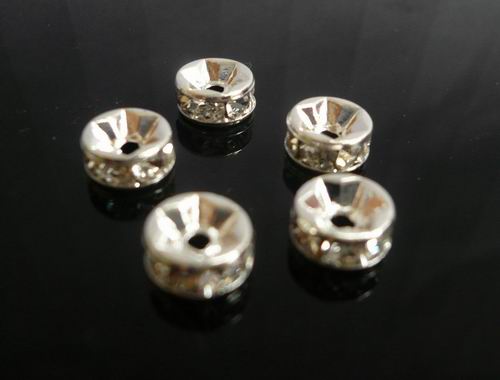 画像: ロンデル　4mm　銀色　10個　